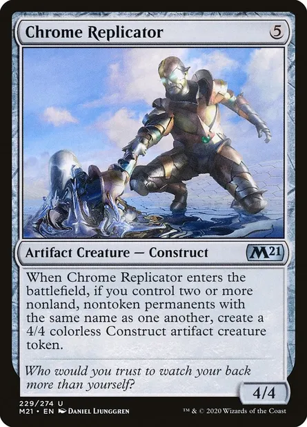 Chrome Replicator, Magic card M21 229 — Core Set 2021 set