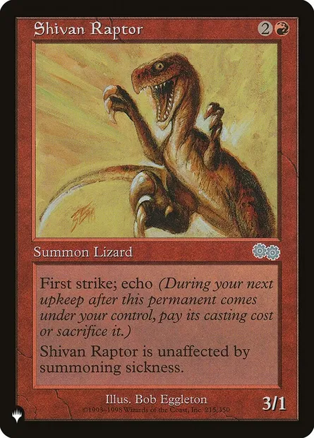 Raptor Shivan, carte Magic PLST USG-215 — extension The List