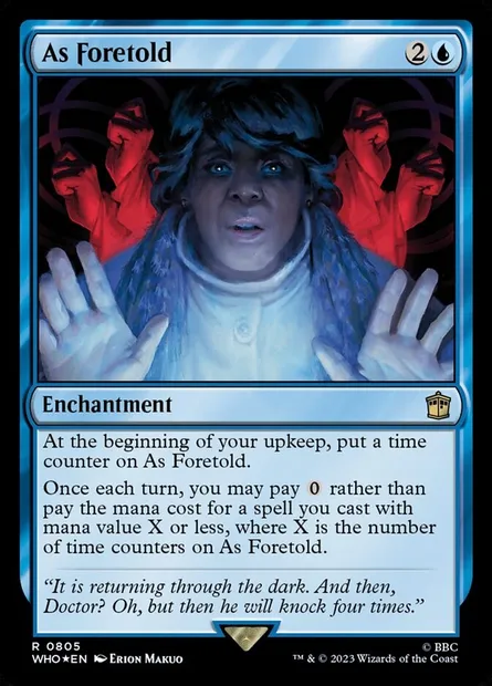 Conforme à la prédiction, carte Magic WHO 805 — extension Doctor Who