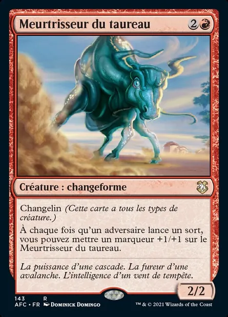 Meurtrisseur du taureau, carte Magic AFC 143 — extension Forgotten Realms Commander