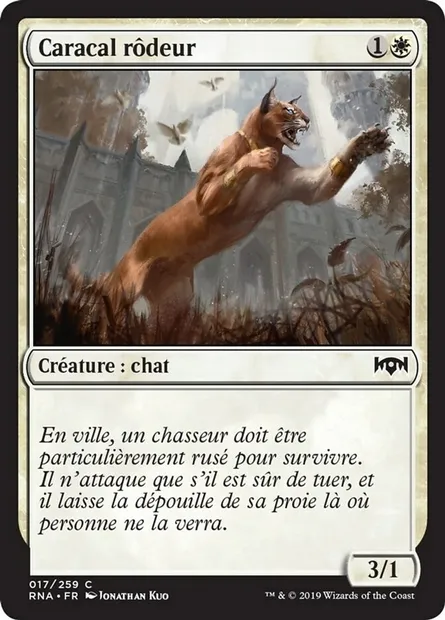 Caracal rôdeur, carte Magic RNA 17 — extension L'allégeance de Ravnica