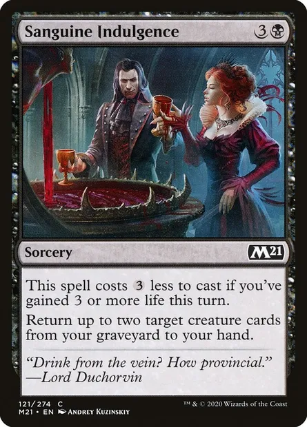 Sanguine Indulgence, Magic card M21 121 — Core Set 2021 set