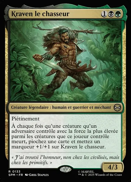 Kraven le chasseur, carte Magic SPM 133 — extension Marvel's Spider-Man