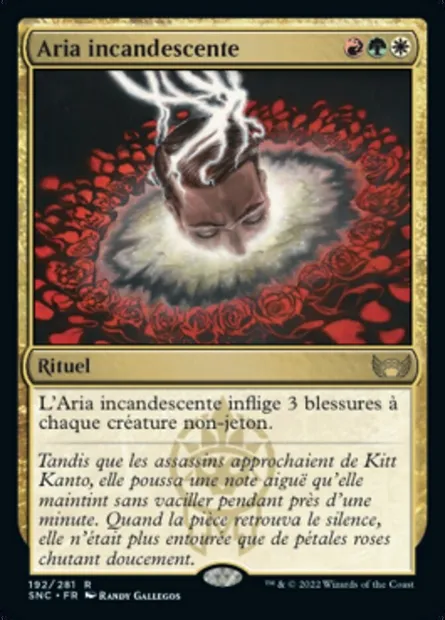 Aria incandescente, carte Magic SNC 192 — extension Les rues de la Nouvelle-Capenna