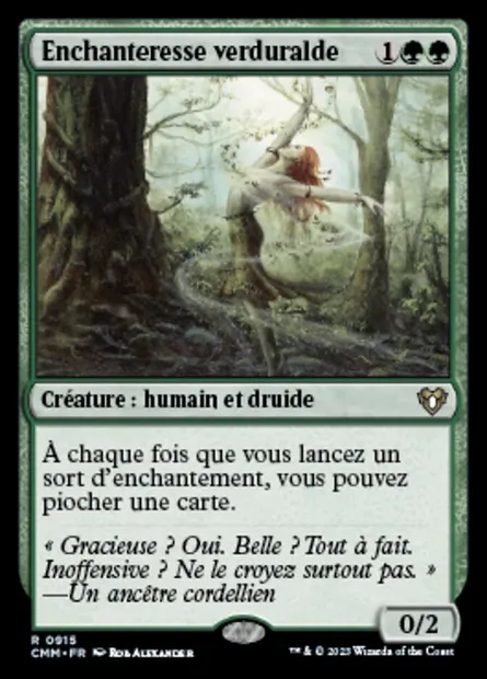 Enchanteresse verduralde, carte Magic CMM 915 — extension Commander Masters