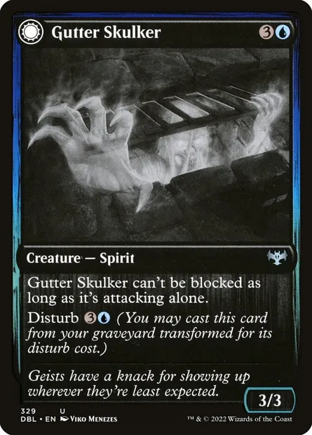 Gutter Skulker // Gutter Shortcut, Magic card DBL 329 — Innistrad: Double Feature set