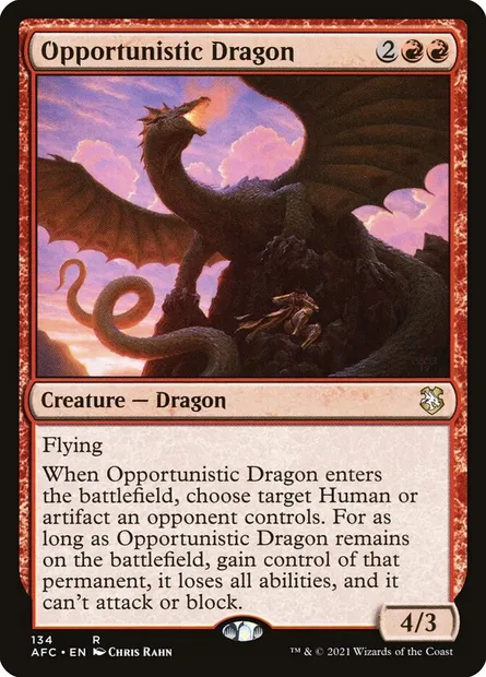 Opportunistic Dragon, Magic card AFC 134 — Forgotten Realms Commander set