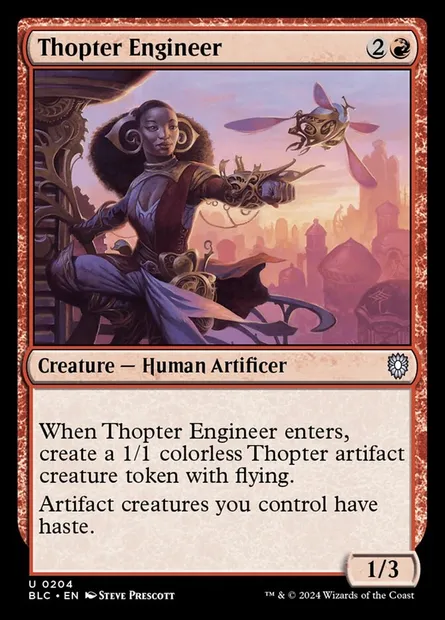 Thopter Engineer, Magic card BLC 204 — Bloomburrow Commander set