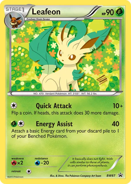 Leafeon, Pokémon card BW 87 — BW Black Star Promos set