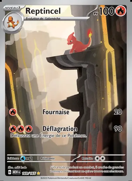 Reptincel, carte Pokémon MEW 169 — extension 151