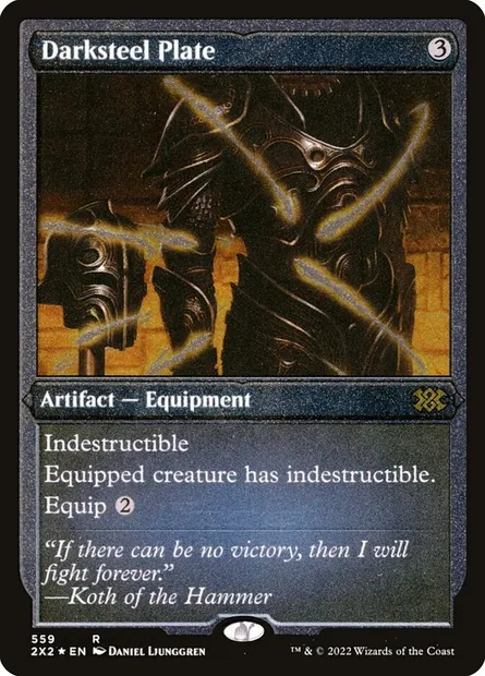 Darksteel Plate, Magic card 2X2 559 — Double Masters 2022 set
