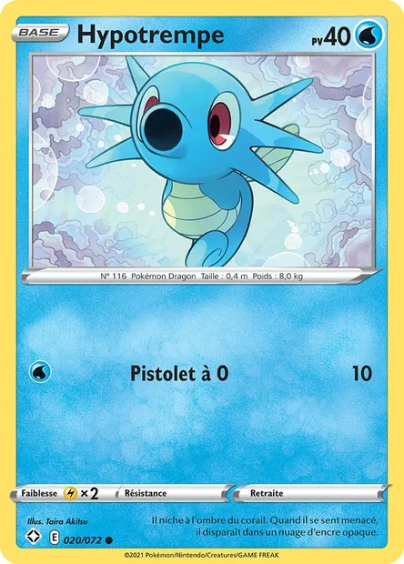 Hypotrempe, carte Pokémon SHF 20 — extension Destinées Radieuses
