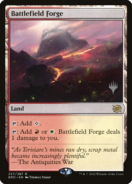 Forge de campagne, carte Magic PBRO 257p — extension The Brothers' War Promos