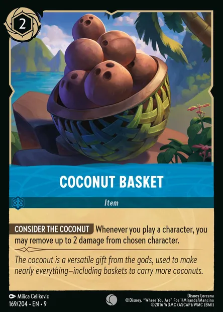 Coconut Basket, Disney Lorcana card CH9-169 — Fabled set