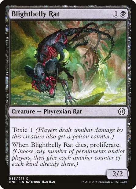 Blightbelly Rat, Magic card ONE 85 — Phyrexia: All Will Be One set