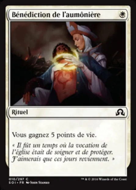 Bénédiction de l'aumônière, carte Magic SOI 10 — extension Ténèbres sur Innistrad