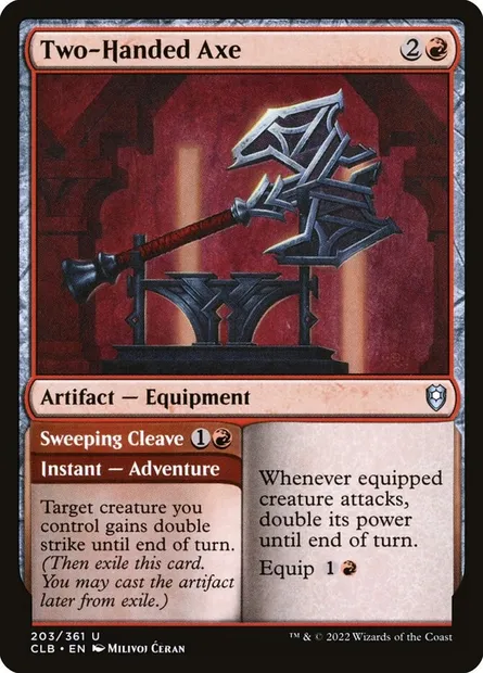 Two-Handed Axe // Sweeping Cleave, Magic card CLB 203 — Commander Legends: Battle for Baldur's Gate set