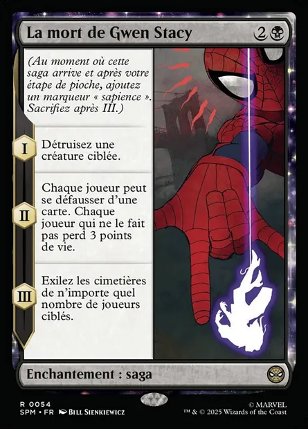La mort de Gwen Stacy, carte Magic SPM 54 — extension Marvel's Spider-Man
