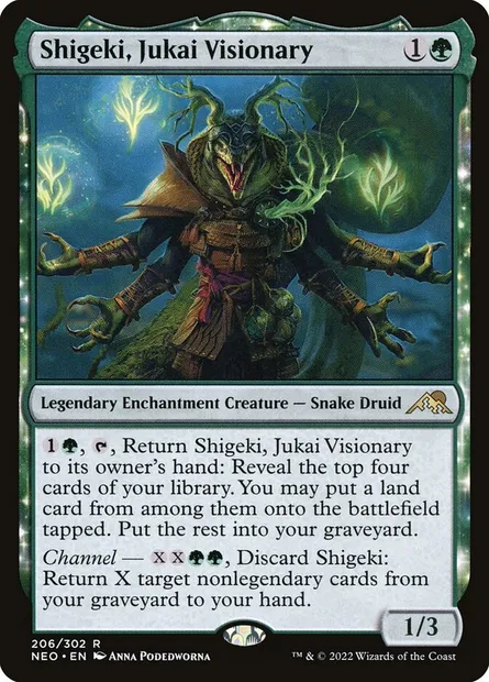 Shigeki, Jukai Visionary, Magic card NEO 206 — Kamigawa: Neon Dynasty set