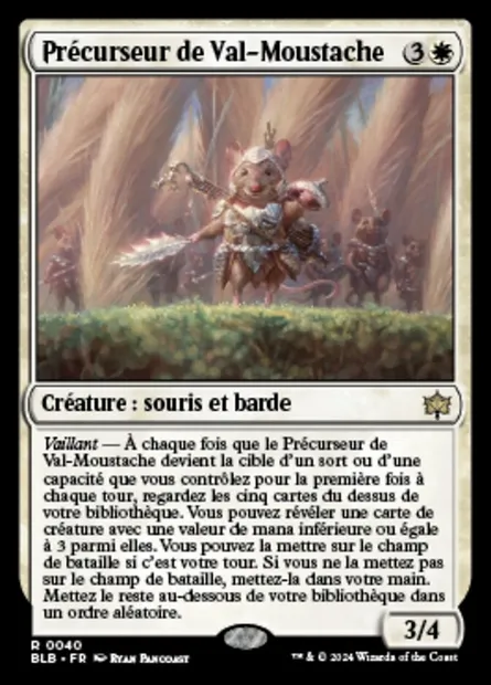 Précurseur de Val-Moustache, carte Magic BLB 40 — extension Bloomburrow