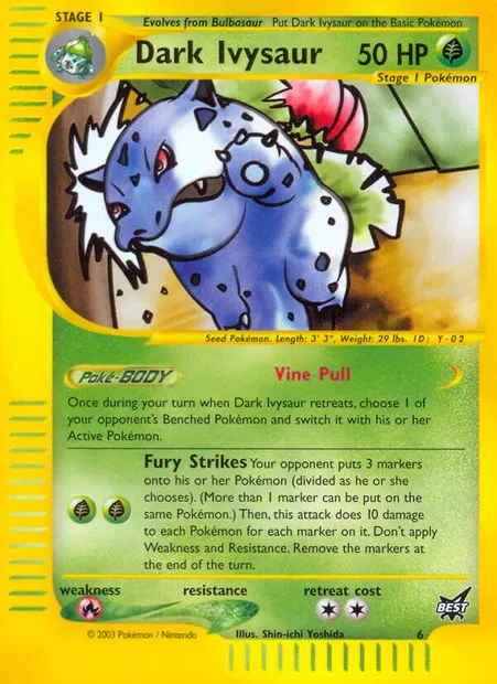 Dark Ivysaur, Pokémon card BP 6 — Best of game set