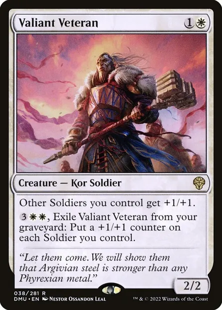 Valiant Veteran, Magic card DMU 38 — Dominaria United set