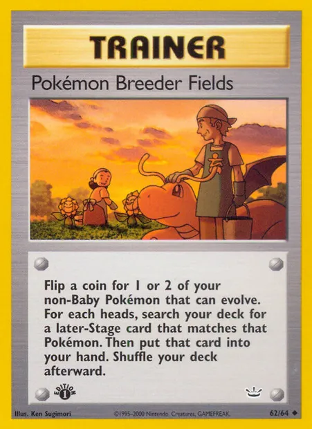 Pokémon Breeder Fields, Pokémon card NR 62 — Neo Revelation set