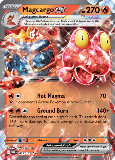 Magcargo ex, Pokémon card TWM 029 — Twilight Masquerade set