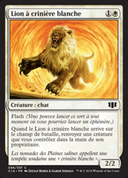 Lion à crinière blanche, carte Magic C14 96 — extension Commander 2014