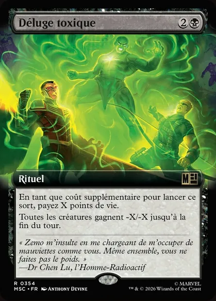 Déluge toxique, carte Magic MSC 354 — extension Marvel Super Heroes Commander