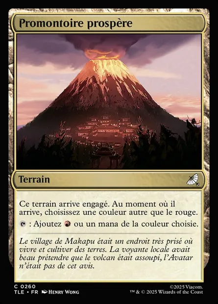 Promontoire prospère, carte Magic TLE 260 — extension Avatar: The Last Airbender Eternal