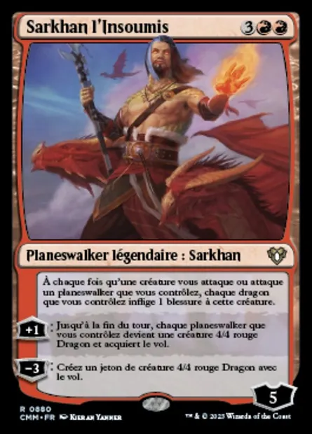 Sarkhan l'Insoumis, carte Magic CMM 880 — extension Commander Masters