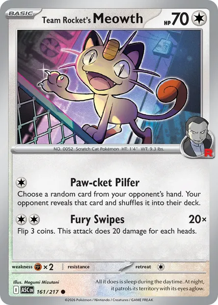 Team Rocket's Meowth, Pokémon card ASC 161 — Ascended Heroes set