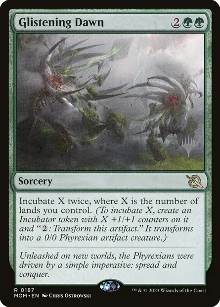 Glistening Dawn, Magic card PMOM 187p — March of the Machine Promos set