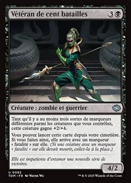 Vétéran de cent batailles, carte Magic TDM 82 — extension Tarkir: Dragonstorm