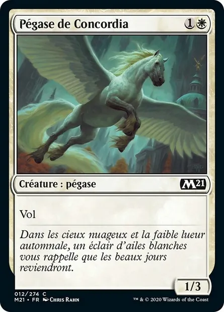 Pégase de Concordia, carte Magic M21 12 — extension Core Set 2021