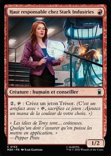 Haut responsable chez Stark Industries, carte Magic MSH 153 — extension Marvel Super Heroes