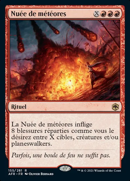 Nuée de météores, carte Magic AFR 155 — extension Forgotten Realms: Aventures dans les Royaumes Oubliés