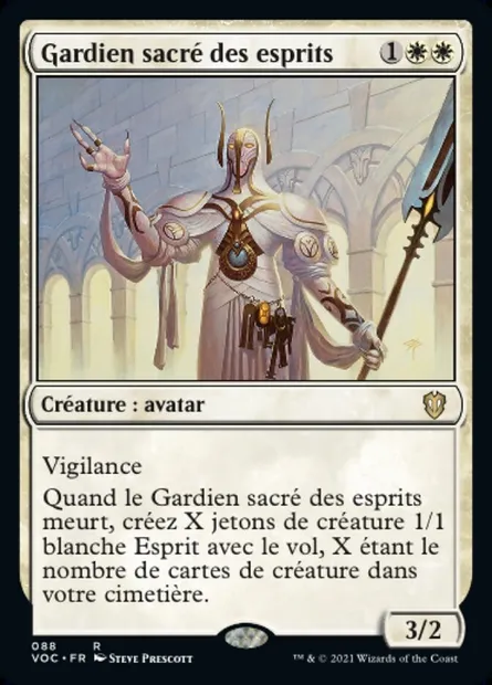 Gardien sacré des esprits, carte Magic VOC 88 — extension Crimson Vow Commander