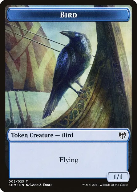 Bird, Magic card TKHM 5 — Kaldheim Tokens set