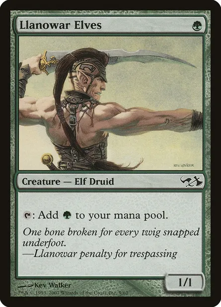 Llanowar Elves, Magic card DD1 9 — Duel Decks: Elves vs. Goblins set