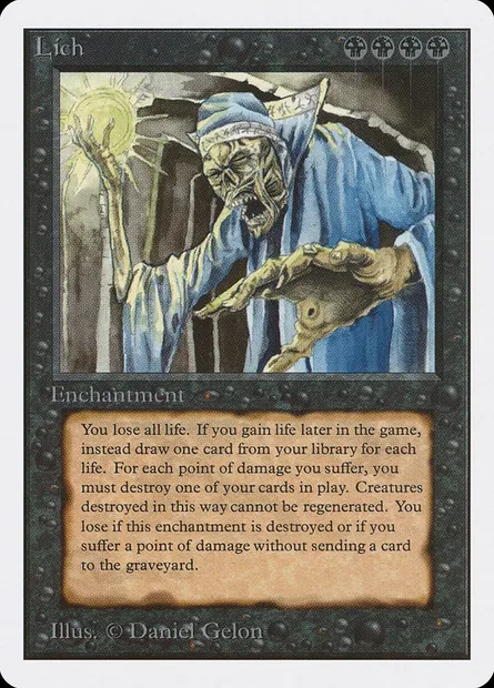 Lich, carte Magic 2ED 114 — extension Unlimited Edition
