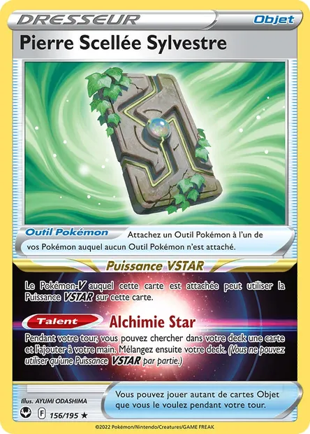 Pierre Scellée Sylvestre, carte Pokémon SIT 156 — extension Tempête Argentée