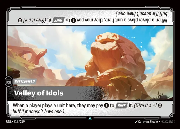 Valley of Idols, carte Riftbound UNL 218 — extension Unleashed