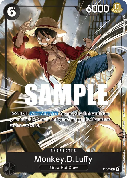 Monkey.D.Luffy, One Piece card P-035 — Promotion card set