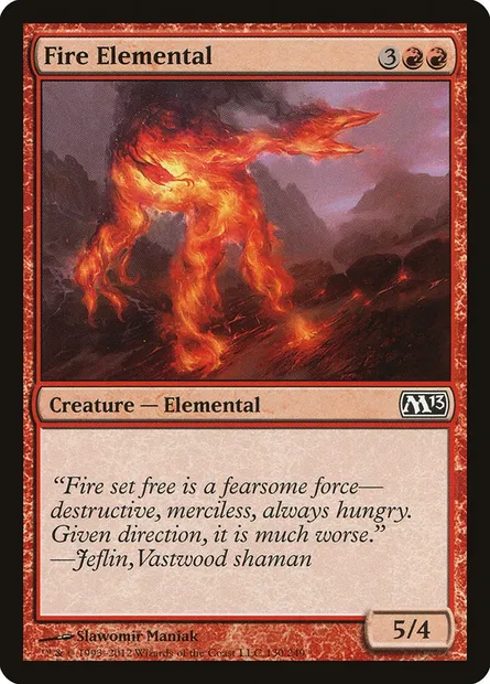Fire Elemental, Magic card M13 130 — Magic 2013 set