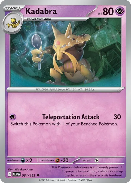 Kadabra, Pokémon card MEW 064 — 151 set
