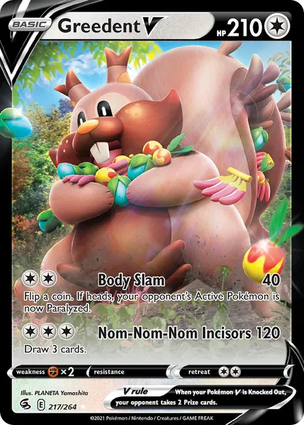 Greedent V, Pokémon card FST 217 — Fusion Strike set