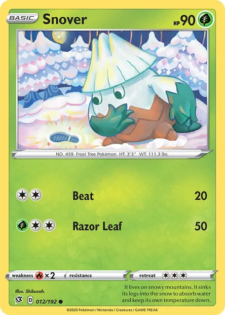 Snover, Pokémon card RCL 12 — Rebel Clash set