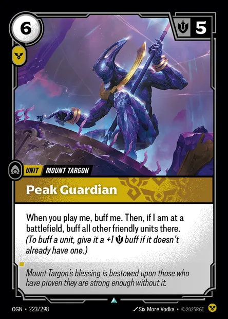 Peak Guardian, carte Riftbound OGN 223 — extension Origins